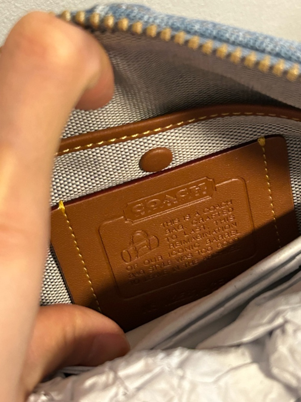Coach Denim Kisslock Barrel Bag 28 - Picture 11 of 14